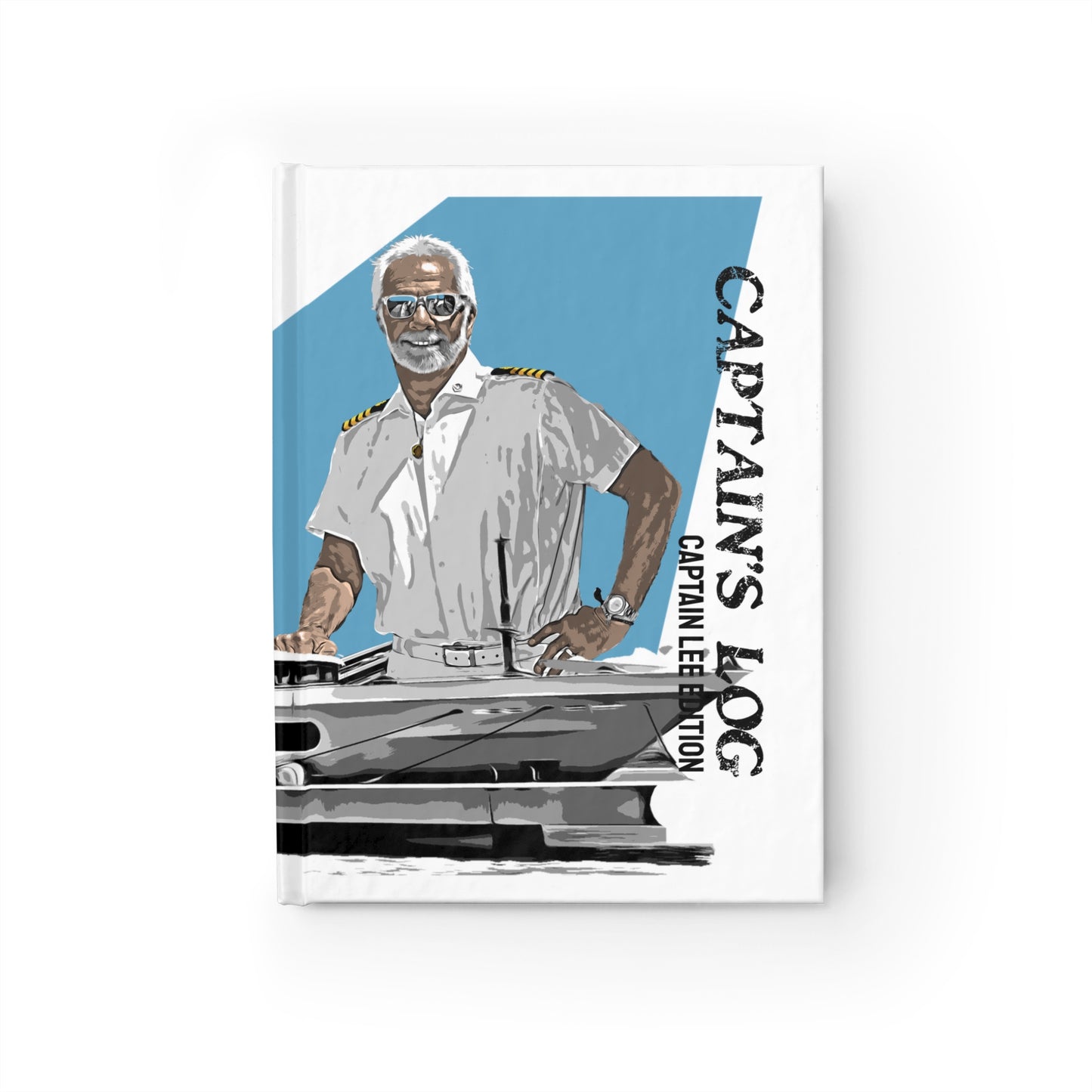 Captain Lee Blue Captain's Log - 128 Blank page Journal