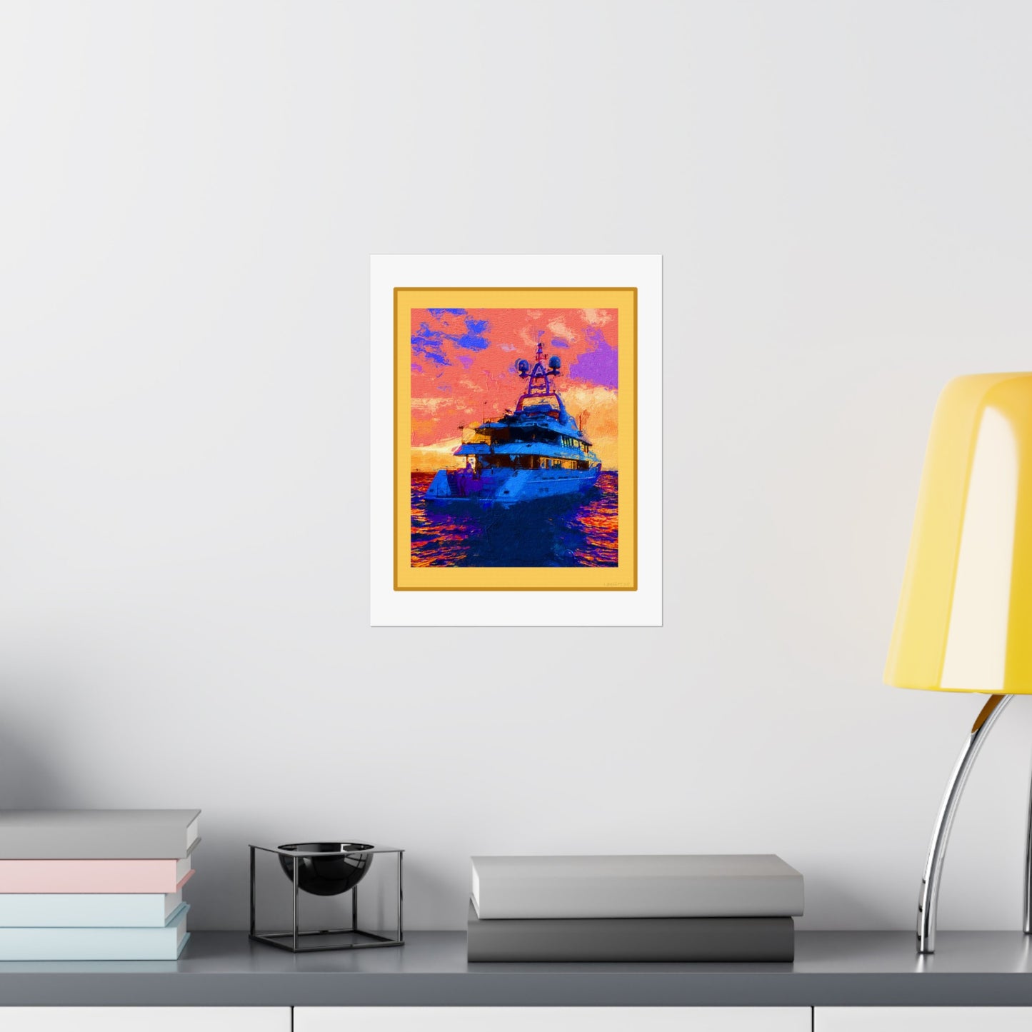 Psychedelic Yacht Matte Poster