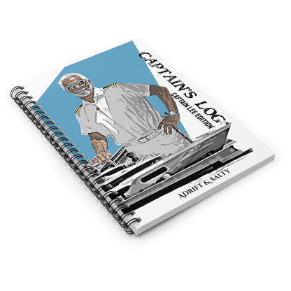 Captain Lee Blue Captain's Log Spiral Notebook - Ruled Line