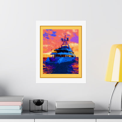 Psychedelic Yacht Matte Poster