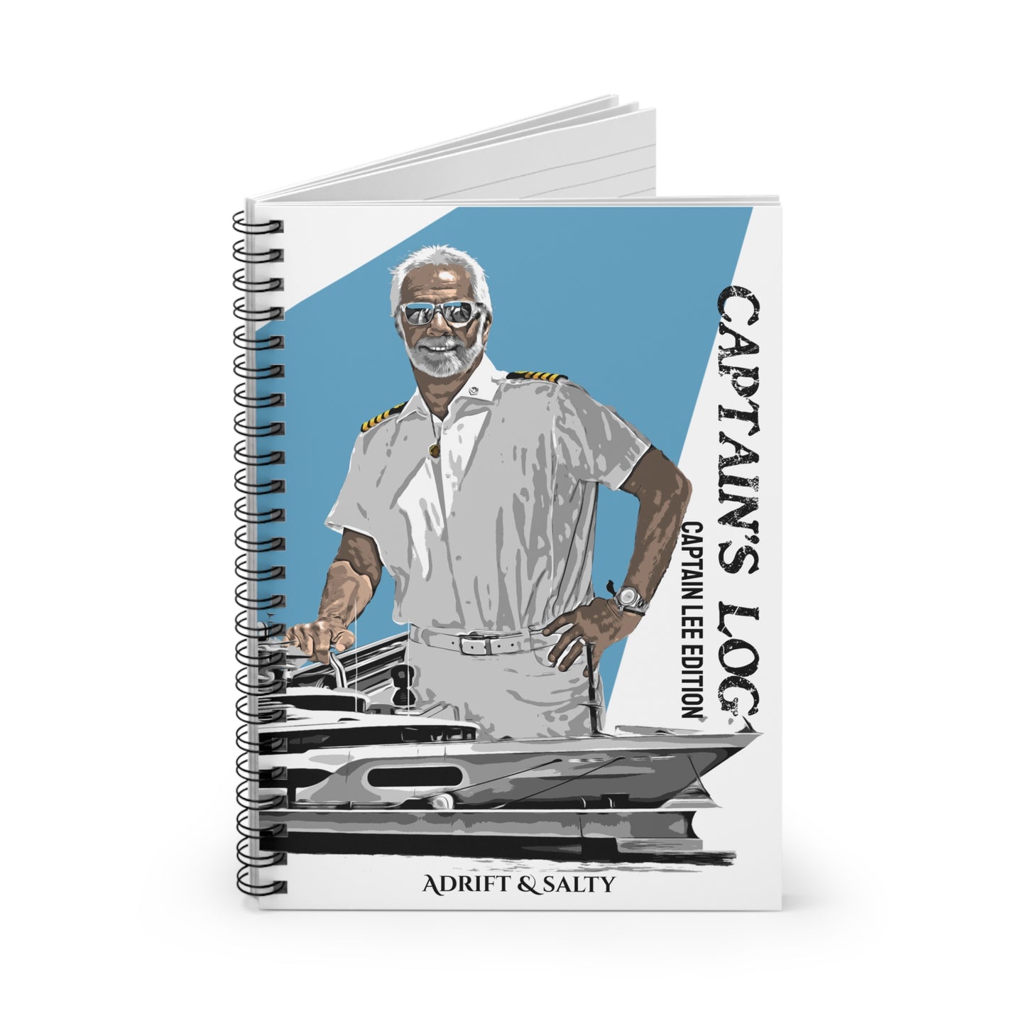 Captain Lee Blue Captain's Log Spiral Notebook - Ruled Line