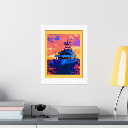 Psychedelic Yacht Matte Poster