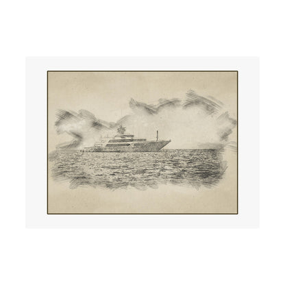 Superyacht (B) Sketch Matte Poster