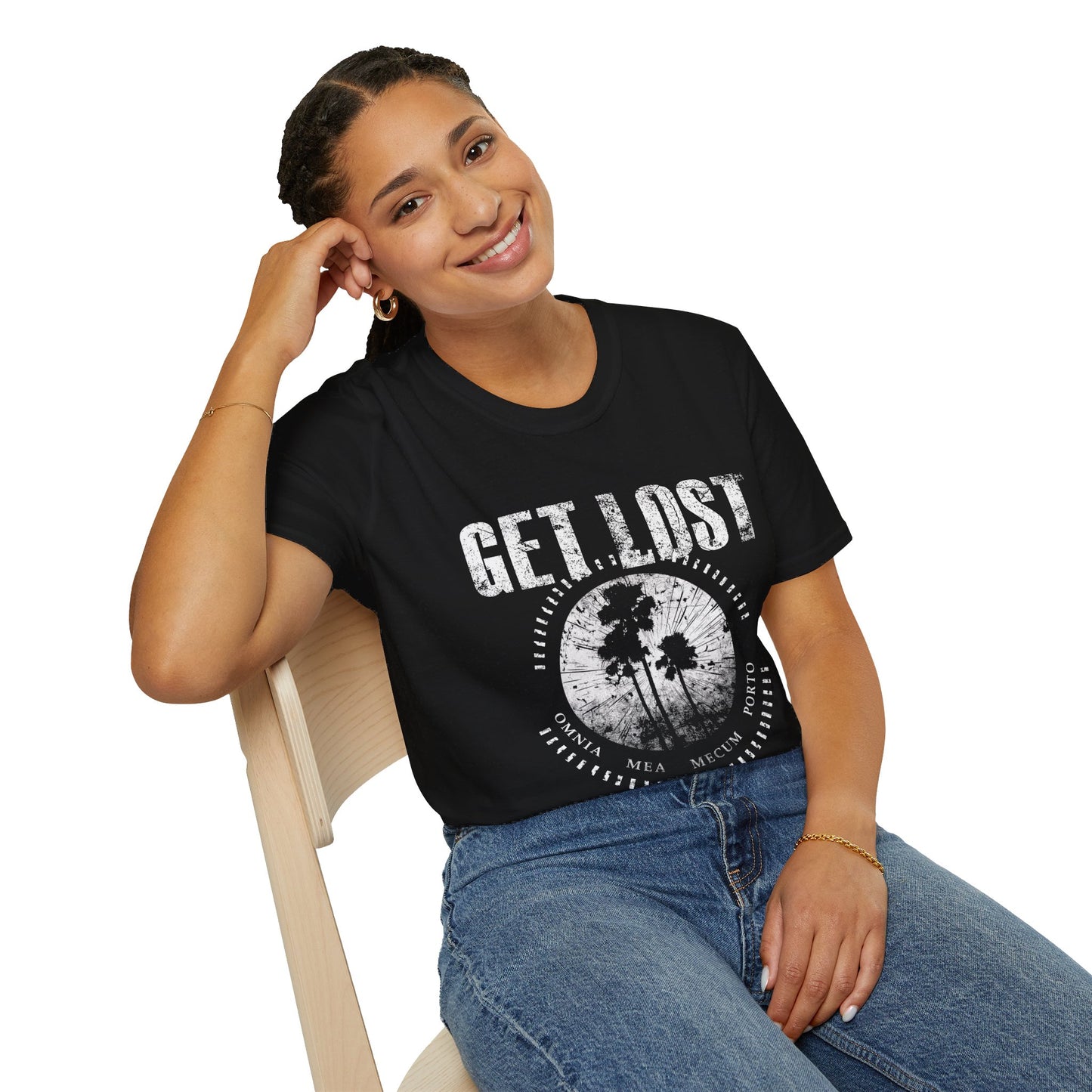 GET LOST BW Unisex Softstyle T-Shirt