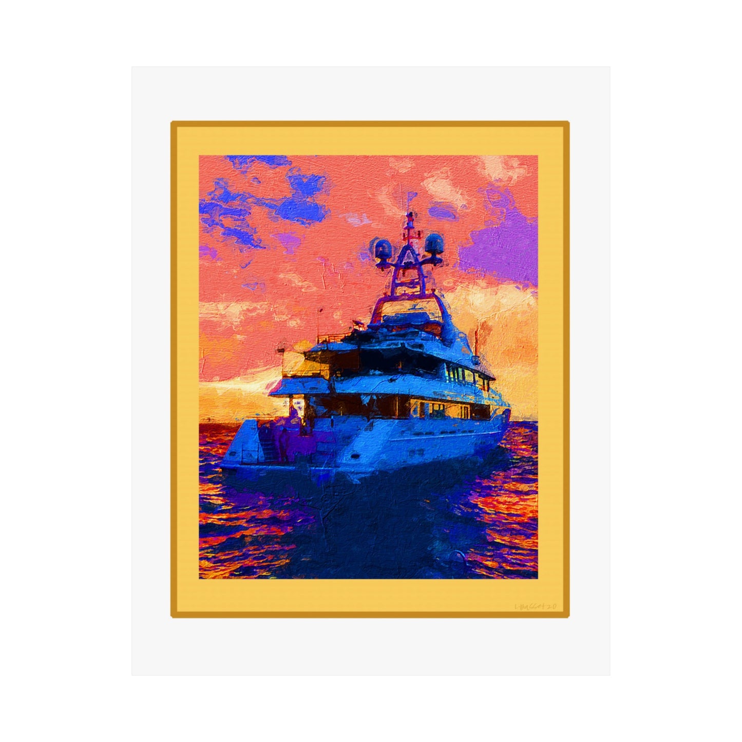 Psychedelic Yacht Matte Poster