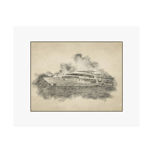 Superyacht (A) Sketch Matte Poster